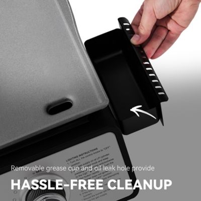 Image showing 5 th Royal Gourmet 3-Burner Propane Gas Table Top Grill Griddle with Cover, 25,500 BTU, 24 in. Portable for Camping, Silver