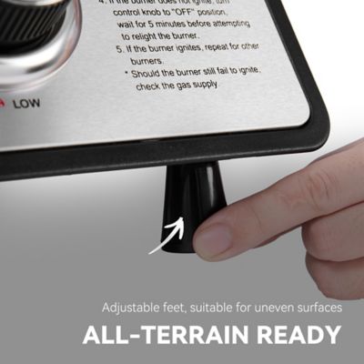 Image showing 7 th Royal Gourmet 3-Burner Propane Gas Table Top Grill Griddle with Cover, 25,500 BTU, 24 in. Portable for Camping, Silver