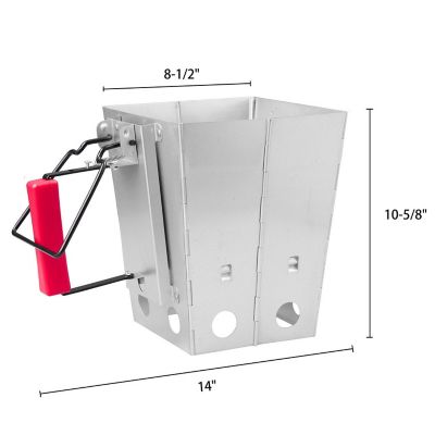 Image showing  Charcoal Foldable Chimney Fire Starter Camping Grill, 10.6 in. x 3.2 in. x 8.5 in., TD1402