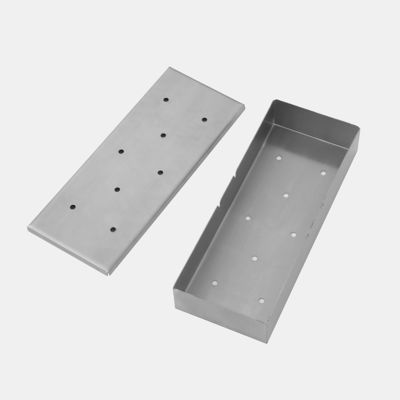 Image showing  Stainless Steel Smoker Box with Lid, Charcoal Gas Grill, BBQ Smoking Accessories, 8.9 in., TB0902S