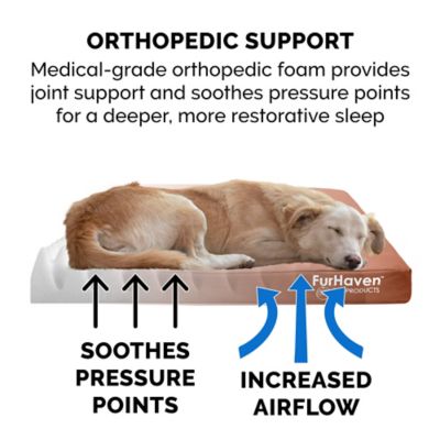 Image showing 3 th FurHaven Logo Oxford Indoor/Outdoor Deluxe Orthopedic Mattress Pet Bed