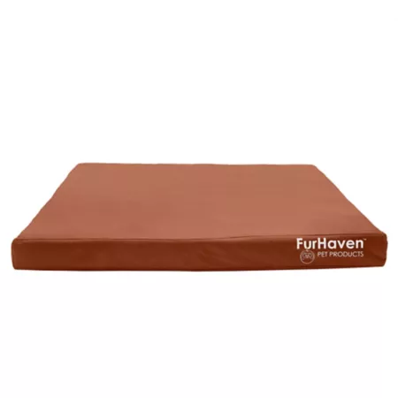 FurHaven Logo Oxford Pet Bed with Deluxe Indoor/Outdoor Orthopedic Mattress Outdoor Dog Beds