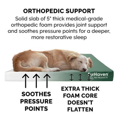Image showing 3 th FurHaven Logo Oxford Indoor/Outdoor Deluxe Orthopedic Mattress Pet Bed