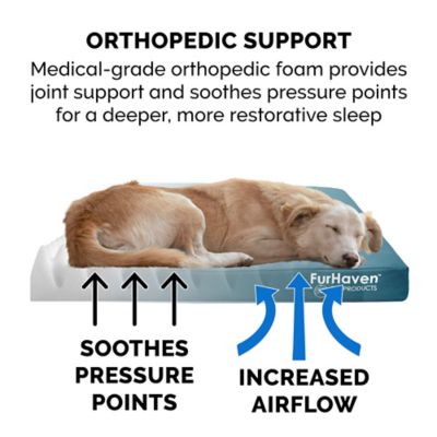 Image showing 3 th FurHaven Logo Oxford Indoor/Outdoor Deluxe Orthopedic Mattress Pet Bed