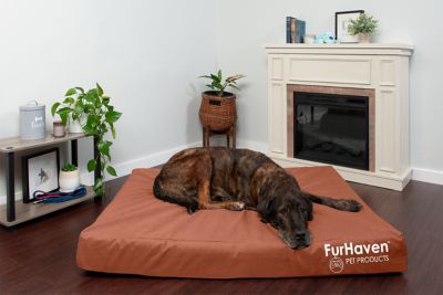 Image showing 9 th FurHaven Logo Oxford Indoor/Outdoor Deluxe Memory Foam Mattress Dog Bed