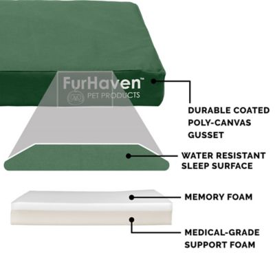 Image showing 2 th FurHaven Logo Oxford Indoor/Outdoor Deluxe Memory Foam Mattress Dog Bed