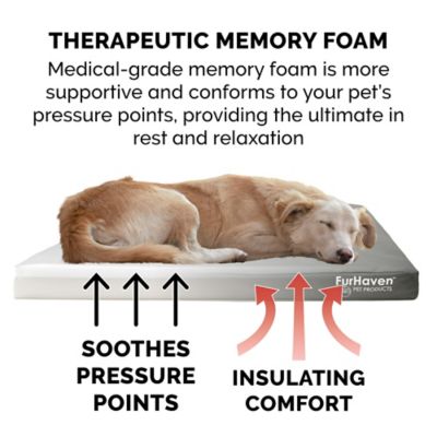 Image showing 3 th FurHaven Logo Oxford Indoor/Outdoor Deluxe Memory Foam Mattress Dog Bed