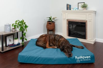 Image showing 9 th FurHaven Logo Oxford Indoor/Outdoor Deluxe Memory Foam Mattress Dog Bed