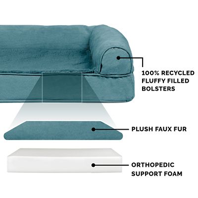 Image showing 3 th FurHaven Plush and Suede Full Support Orthopedic Sofa Dog Bed