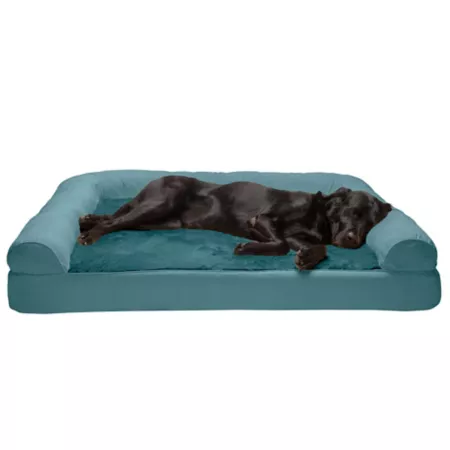 FurHaven Plush and Suede Orthopedic Full Support Dog Sofa Bed Bolster Dog Beds