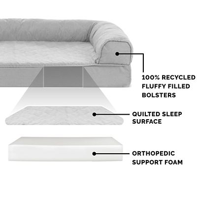 Image showing 2 th FurHaven Quilted Full Support Orthopedic Sofa Pet Bed