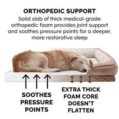 Image showing 3 th FurHaven Velvet Waves Perfect Comfort Full Support Orthopedic Sofa Dog Bed