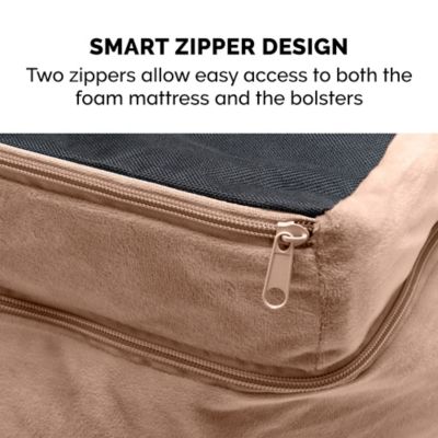 Image showing 8 th FurHaven Velvet Waves Perfect Comfort Full Support Orthopedic Sofa Dog Bed