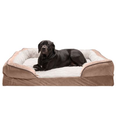 FurHaven Velvet Waves Perfect Comfort Full Support Orthopedic Sofa Dog Bed