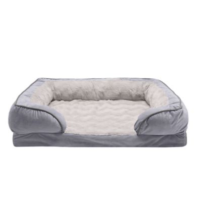 Image showing 1 th FurHaven Velvet Waves Perfect Comfort Full Support Orthopedic Sofa Dog Bed