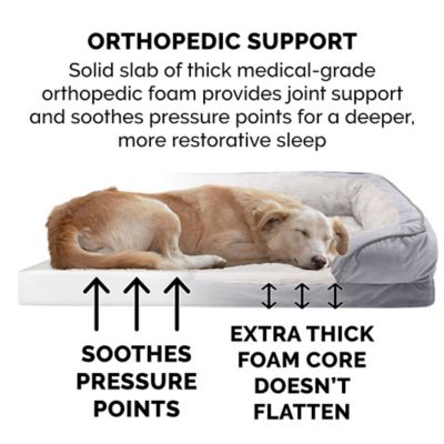Image showing 3 th FurHaven Velvet Waves Perfect Comfort Full Support Orthopedic Sofa Dog Bed
