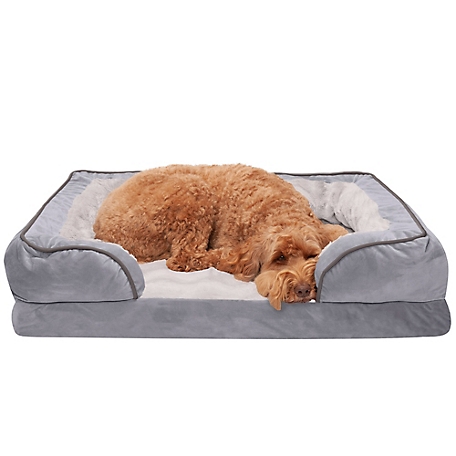 FurHaven Velvet Waves Perfect Comfort Full Support Orthopedic Sofa Dog Bed