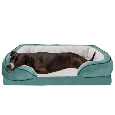 FurHaven Velvet Waves Perfect Comfort Full Support Orthopedic Sofa Dog Bed Arrived as described, their heads can be propped on bolsters