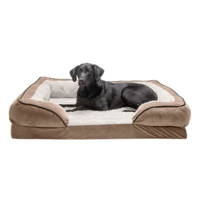 FurHaven Velvet Waves Perfect Comfort Orthopedic Sofa Dog Bed