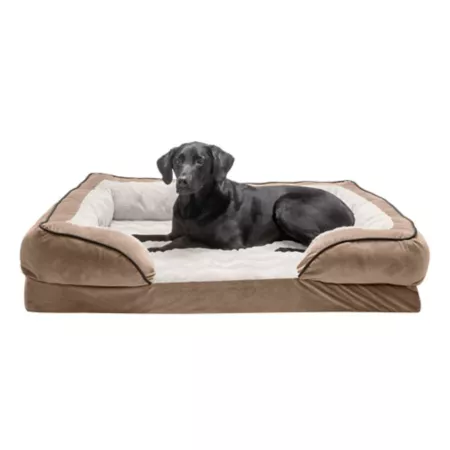 FurHaven Velvet Waves Perfect Comfort Orthopedic Dog Sofa Bed Bolster Dog Beds