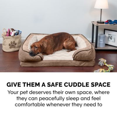 Image showing 6 th FurHaven Velvet Waves Perfect Comfort Memory Top Sofa Dog Bed