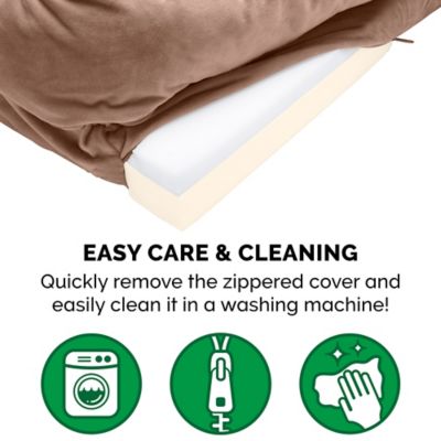 Image showing 7 th FurHaven Velvet Waves Perfect Comfort Memory Top Sofa Dog Bed