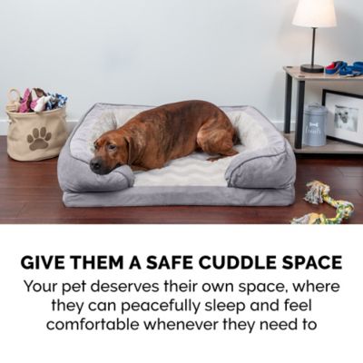 Image showing 6 th FurHaven Velvet Waves Perfect Comfort Memory Top Sofa Dog Bed