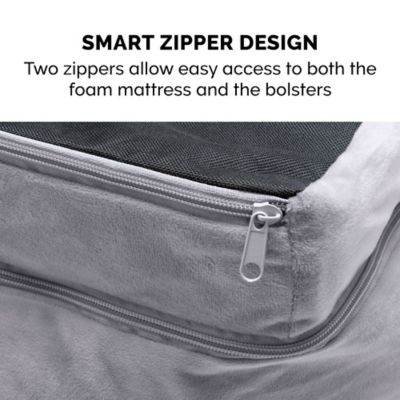 Image showing 8 th FurHaven Velvet Waves Perfect Comfort Memory Top Sofa Dog Bed