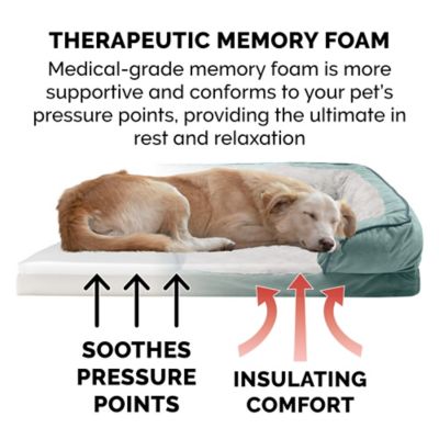 Image showing 3 th FurHaven Velvet Waves Perfect Comfort Memory Top Sofa Dog Bed