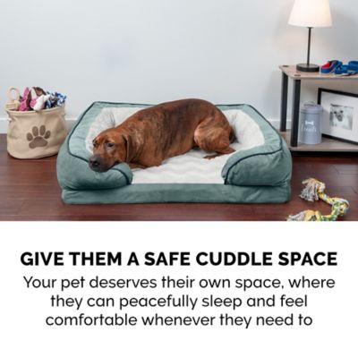 Image showing 6 th FurHaven Velvet Waves Perfect Comfort Memory Top Sofa Dog Bed