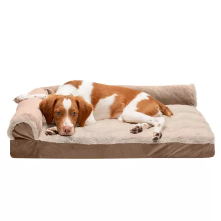 FurHaven Velvet Waves Dog Sofa Bed with Cooling Gel Top and Perfect Comfort Orthopedic Dog Beds