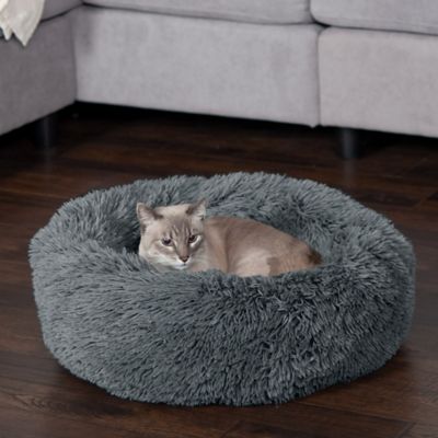 FurHaven Calming Cuddler Long Fur Donut Dog Bed