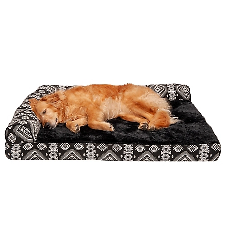 FurHaven Southwest Kilim Orthopedic Deluxe L-Chaise Dog Bed