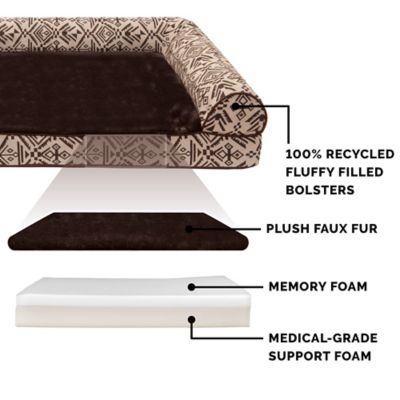 Image showing  Southwest Kilim Memory Top Deluxe L-Chaise Pet Bed
