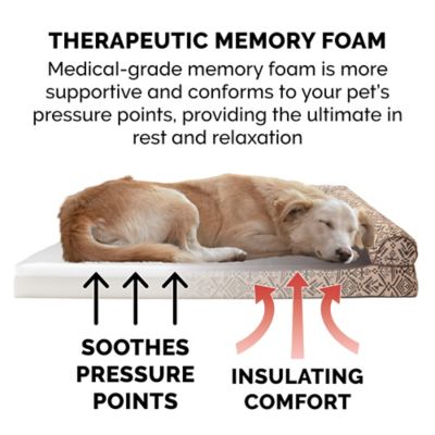 Image showing  Southwest Kilim Memory Top Deluxe L-Chaise Pet Bed