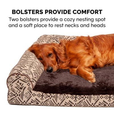 Image showing 5 th FurHaven Southwest Kilim Memory Top Deluxe L-Chaise Pet Bed