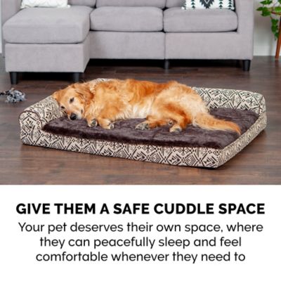 Image showing 6 th FurHaven Southwest Kilim Memory Top Deluxe L-Chaise Pet Bed