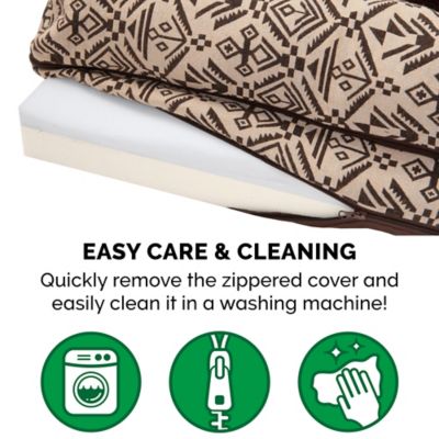 Image showing 7 th FurHaven Southwest Kilim Memory Top Deluxe L-Chaise Pet Bed