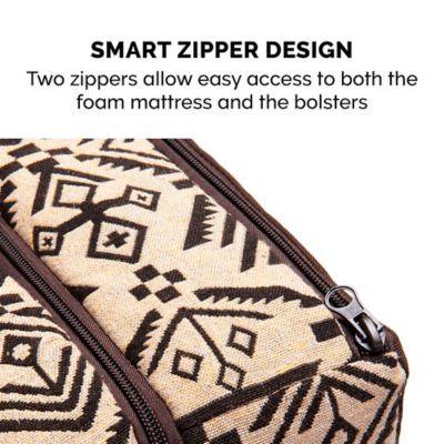 Image showing 8 th FurHaven Southwest Kilim Memory Top Deluxe L-Chaise Pet Bed