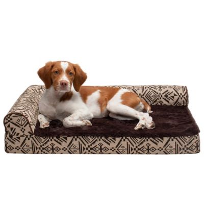 FurHaven Southwest Kilim Memory Top Deluxe L-Chaise Pet Bed