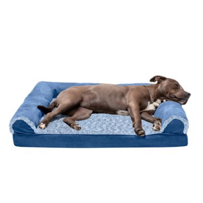 Image showing  2-Tone Faux Fur and Suede Orthopedic Sofa Dog Bed