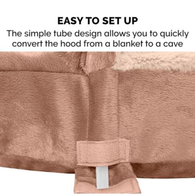 Image showing 5 th FurHaven Wave Fur and Velvet Orthopedic Hooded Snuggery Dog Bed