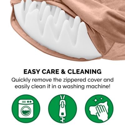 Image showing 6 th FurHaven Wave Fur and Velvet Orthopedic Hooded Snuggery Dog Bed