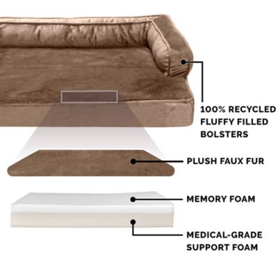 Image showing 2 th FurHaven Plush and Velvet Memory Top Comfy Couch Dog Bed