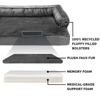 Image showing  Plush and Velvet Memory Top Comfy Couch Dog Bed