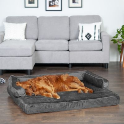 Image showing 9 th FurHaven Plush and Velvet Memory Top Comfy Couch Dog Bed