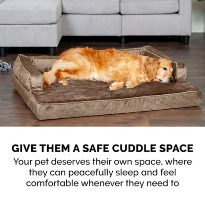Image showing 6 th FurHaven Plush and Velvet Cooling Gel Top Memory Foam Comfy Couch Dog Bed