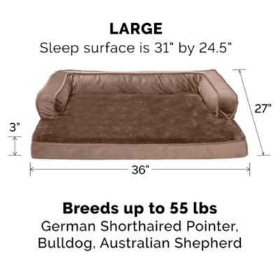 Image showing 9 th FurHaven Plush and Velvet Cooling Gel Top Memory Foam Comfy Couch Dog Bed