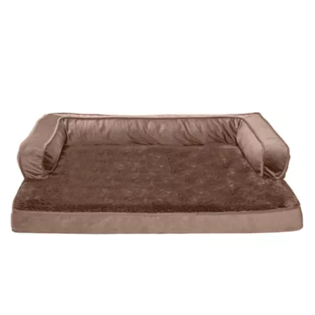 FurHaven Comfortable Memory Foam Dog Bed with Plush and Velvet Cooling Gel Top Bolster Dog Beds