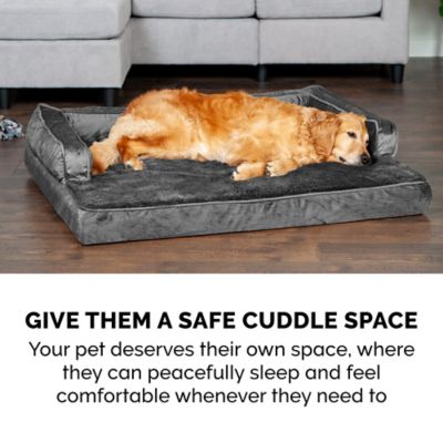 Image showing 6 th FurHaven Plush and Velvet Cooling Gel Top Memory Foam Comfy Couch Dog Bed